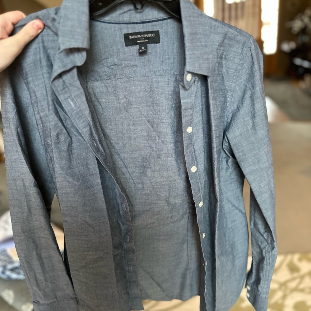 Denim Button Down Top - image 2
